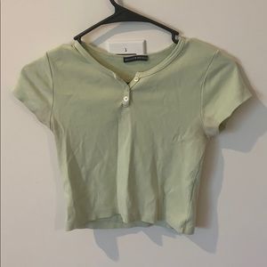 Brandy Melville green crop tee